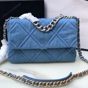 10A Top Denim Designer Sac Chaînes Sac Sac de selle Sacs à main de luxe 30CM Grand sac fourre-tout Sac de messager Sac à rabat classique Sacs à fermeture à glissière Hasp pour femmes Rabat d'emballage de boîte-cadeau