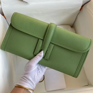 10a top designer sac embrayage unisexe authentique en cuir d'Epsom fermoir à montée de monnai