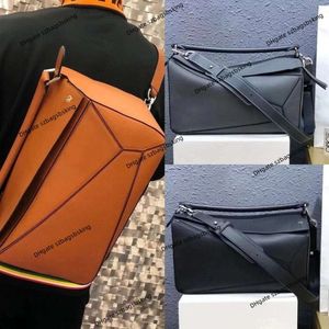 10a top designer tas enkele schouder crossbody handtas grote heren hoge versie 1: 1 echte lederen handtassen messenger tas handheld patchwork geometrie tas