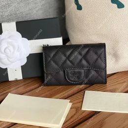 10A TOP portefeuille de luxe designers femme porte-clés portefeuille noir sac à main designer porte-clés portefeuille 11CM Petit sac de carte de modèle de boule de caviar Changer le sac à main avec la boîte Affranchissement gratuit