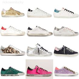 10A Top Calidad 2022 Nuevo Retro Golden Super Star Zapatillas de deporte Mujeres Clásico Blanco Do-Old Sucio Hot Pink Leopard Python Glitter Material Black Star Designer Shoes