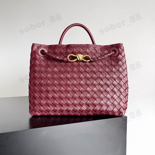 10A Top Quality Andiamo Tote Designer Sac à bandoulière en cuir véritable en cuir intrécciato