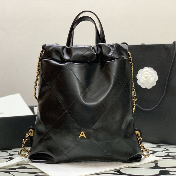 10A TOP Qualité Sac à dos Designer Sac fourre-tout 34cm Femme Sac à bandoulière Sac à chaîne en cuir véritable avec boîte C508