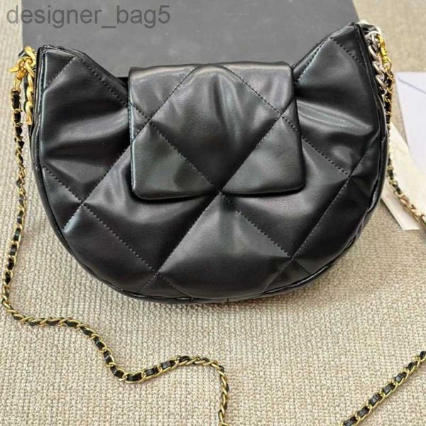 10A Sac de créateur de qualité supérieure Sacs à bandoulière pour femmes Sac sous les bras en peau de mouton 24C Nouveau Big Ling Grid Lock Buckle Fashion Polyvalent Wandering Underarm Bag