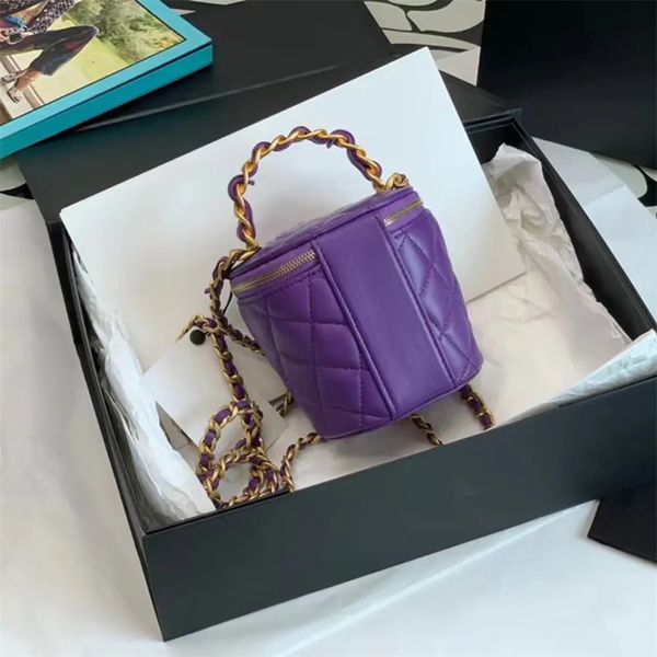 10A Bolsos de diseñador de alta calidad 11.6 cm mujer bolsa de cosméticos Piel de oveja Cadena bolso de hombro bolsos cruzados de moda Artículos de lujo dama embrague monedero.c81