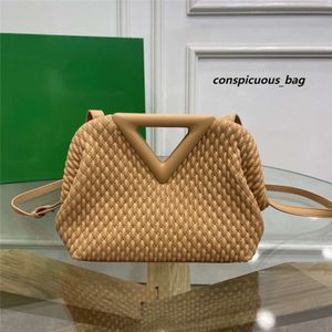 10A Diseñador de alta calidad Punto Bolso de asas de hombro 8546B Totes Cross Body Bolsos de moda Seagrass Tejido Tejido Piel de becerro Cuero Almendra Lujo