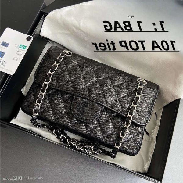 10A Top Qualité Luxurys Designers Sacs Femmes Portefeuille Noir Sac à main Caviar Gold Chain Classic Flap 23cm Sac à bandoulière Designer de luxe 1118 Selx