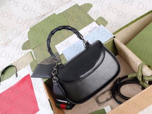 10A top kwaliteit spiegel bamboe gezamenlijke tas met lederen handvat enkele schoudertas tweekleurige schouderriem designer tas met doos