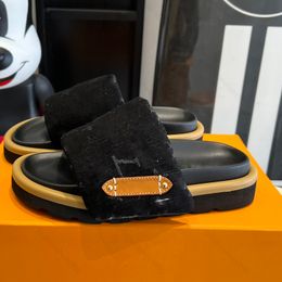 10A Top Quality Slippers Designer Slides Women Platform Sandals Fashion Imprimement Summer plage Outdoor Scuffs Casual Shoes Denim Soft Soft Flat Slipper Shoe 35-45