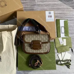 10A Topkwaliteit Horsebit 1955 MINI dames crossbodytas met één schouder designer handtas GG zadeltas lederen kettingtassen portemonnees Veelkleurige clutch bag borduurwerk portemonnee