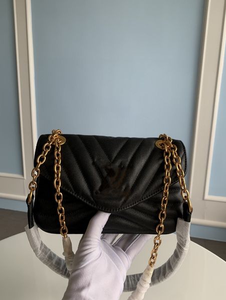 Top Tier 26 cm Grand sac Marmont miroir qualité femmes en cuir véritable matelassé rabat sac à main design de luxe sac à main bandoulière noir épaule or chaîne sac avec