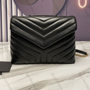 10A Top Tier Designer Loulou Bag Medium 31cm Chevron Quilted Purse Mirror Quality Mujeres Real Leather Calfksin Bolso Crossbody de lujo Black Shoulder Box Chain Bags