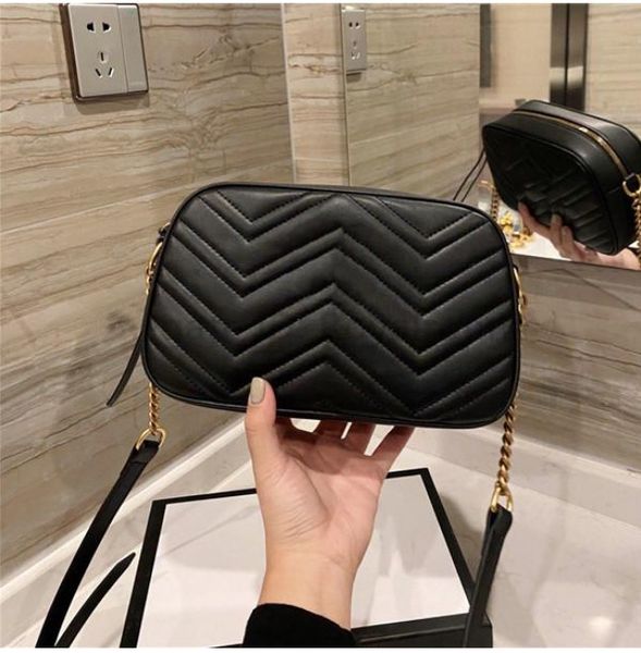 10A Top Tier Mini Marmont Ceinture Sac Miroir Qualité Femmes En Cuir Véritable Matelassé Noir Sac À Main De Luxe Designer Sac À Main Bandoulière Épaule Chaîne Rabat Sac Avec Boîte