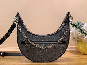 10A Top Tier Miroir Qualité Denim Boucle Sac Petit 23cm Demi-Lune Sac À Main Femmes Véritable Bracelet En Cuir Fermeture À Glissière Sac À Main Designers Épaule