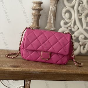 10a top laag spiegelkwaliteit kleine klep zak luxe ontwerpers dames hete roze gewikkelde portemonnee real lederen lamskijnhak handtas crossbody schouderketting riem zwarte doos tas