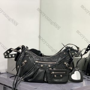 12A Mise à niveau Miroir Qualité Designer Grand Cagole Moto Sac Luxurys Véritable Cuir Hobo Sacs à main Femmes Zipper Sac Bandoulière Poignée Noire Sacs à bandoulière