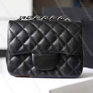 10A Top Tier Quality Mini Square Flap Bag Designers Womens Real Leather Caviar Lambskin Classic Black Purse Quilted Hangbags Crossbody Shoulder Motion design 60ess