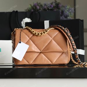 10A+ draagtas Designer Crossbody handtas Keten schoudertas gewatteerde CC 19 tas Dames de Totes Bag bruin lederen portemonnee luxe klassieke flap envelop clutch 26cm / 30CM