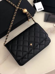 10A magnetische hardware hasp chip authenticatie caviar schapenvacht lederen zwarte tassen cross body vrouwen ketting handtassen dames tote clutch schoudertas vrouwelijke portemonnee