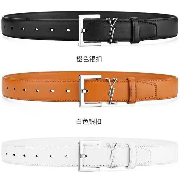 10a avec 3cm Ceinture de luxe pour femmes en cuir véritable blanc noir ceintures décontractées hommes peau de vache bronze argent boucle en or de qualité supérieure ceinture femme ceinture Cintura