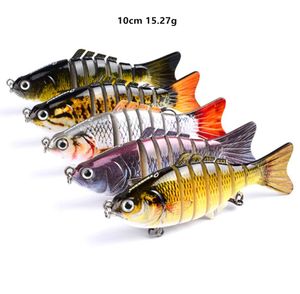 10 cm 1527 g multisección anzuelo cebos duros señuelos 6 anzuelos triples anzuelos 5 colores equipo de pesca de plástico mezclado SH25338619