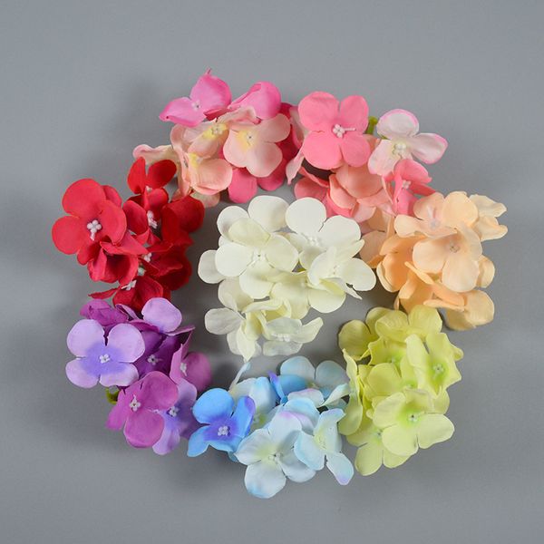 10 cm hortensia artificiel 50 pcs fleur de soie pour mariage décoration de la maison pièce maîtresse accessoires fête décoration hortensia Rose mur