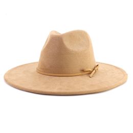 10 cm Big Brim en daim top hat jazz fedora chapeaux fascinateurs pour les femmes créatrices de mariage de fête élégante.