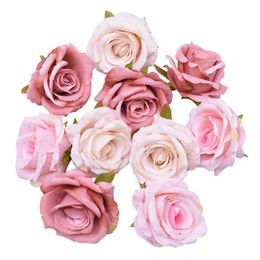 10 cm grande tête soie Rose fleur décorative fleur mariage décoration de la maison accessoires bricolage couronne cadeau Scrapbooking artisanat