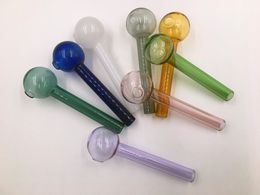 Tubos para fumar de vidrio de 10 cm/4 pulgadas de longitud, quemadores de aceite Pyrex para hierba seca de cera