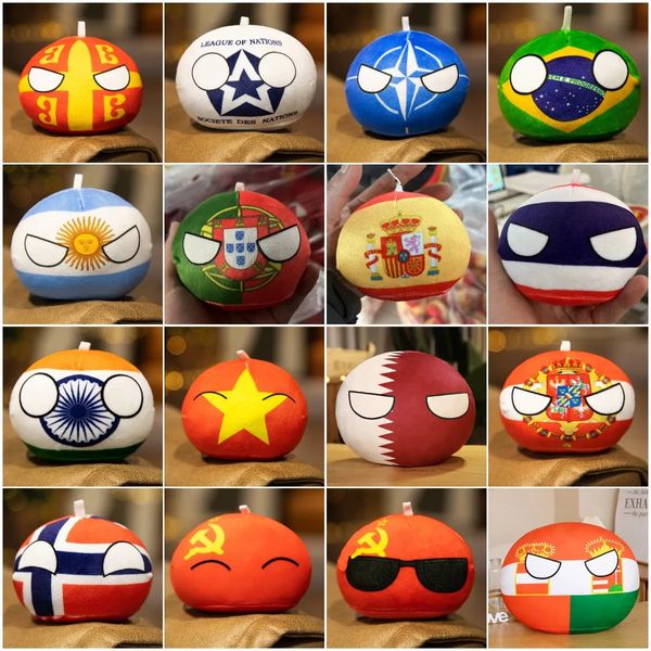 10 cm Country Ball Peluches Poloniaball Colgante Bandera Bolas Countryball Muñeca de peluche Regalos de Navidad para niños 231228