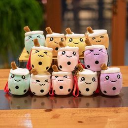 LLavero de té de burbujas bonito de 10cm, colgante de juguete de peluche suave, muñeco Boba de peluche, mochila Kawaii, bolsa, regalos de cumpleaños para niñas y niños