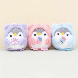 Jouet en peluche pingouin mignon de 10cm, pendentif Transformation, animaux en peluche, poupée pingouin, porte-clés, cadeau de noël