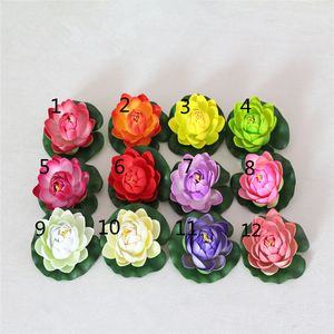 10CM diamètre belle fleur de Lotus artificielle fleurs d'eau flottantes pour ornement de noël fournitures de décoration de fête de mariage