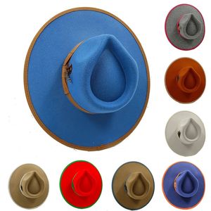 10 cm Fedora Hat Spring Soft Waxy Hat monochrome Grand Brim Men and Women Bow Feather Wide Brim Panama Hat Sombrero 240430