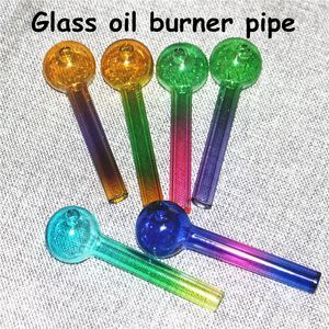 10 cm de haute qualité tuyaux en verre brûleur à mazout fumer tube droit Pyrex conduites d'eau à la main conseils d'ongles tabac pipe à cigarettes aux herbes sèches