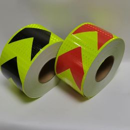10cm High Visibility Arrow Reflective Sticker White Red Fluorescent Black Waterproof Adhesive Safety Making Tape 25M For Vehicle