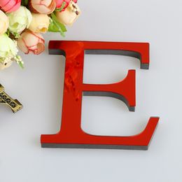 # 10cm Lettres anglais 3d mariage miroir mural autocollants muraux alphabet logo de décoration intérieure pour la maison murale acrylique rouge / noir / or / argent
