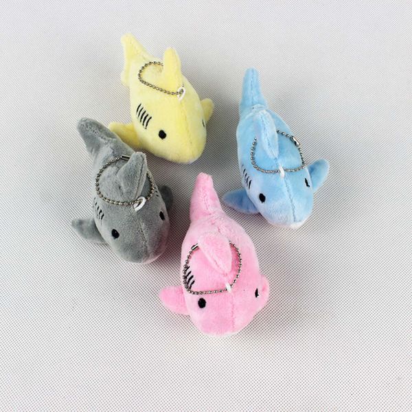 10 cm mini diseño kawaii lindo llavero de llaves suave caricatura con oso con tiburón tiburón de peluche para paquetes de espalda