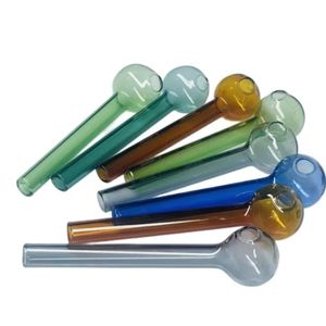 10 cm Pyrex oliebrander 2mm dikke glazen buis 25mm OD Bal Met Glimlach voor water Roken Glazen pijp waterpijpen booreiland Waterpijp Waskolf Tool