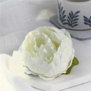 10 CM Rose tête artificielle soie décorative pivoine têtes de fleurs pour bricolage mariage mur arc maison fête décorative haute qualité fleurs