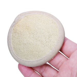 Almohadilla de lufa Natural redonda de 10cm, esponja de Luffa para ducha de baño exfoliante, elimina la piel muerta