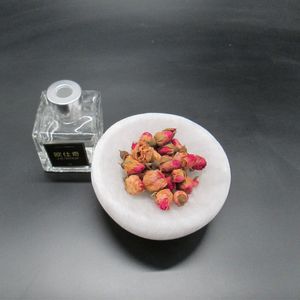 Cristal naturel de bol de sélénite de 9-10CM pour le cadeau de mariage/Festival de Decora à la maison