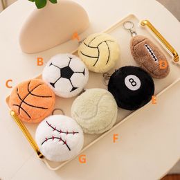 10 cm Simulater Toy Toy Pendant Keychain Ball Fun Plux Pendant Volleyball Football Rugby Rugby Baseball Tennis Billard Basketball