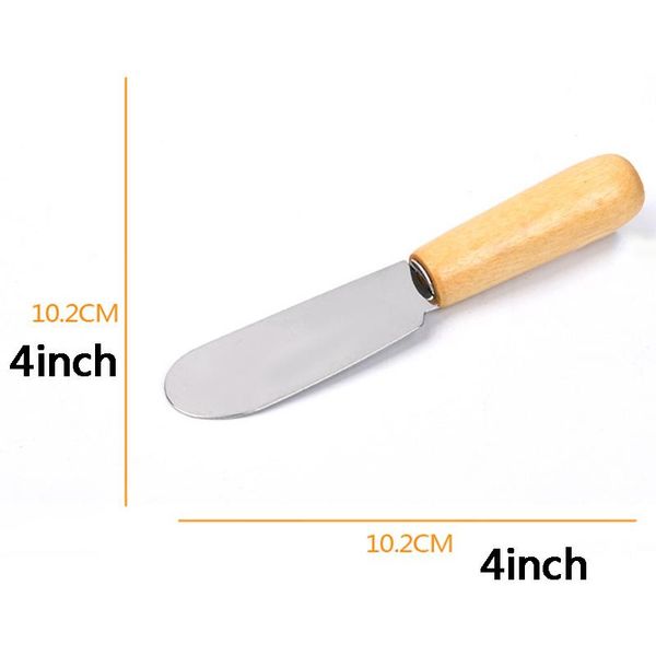 10 cm En Acier Inoxydable Spatule Beurre Crème Grattoir Outils Avec Manche En Bois Couteau À Fromage Cuisine Outil Cuisson Gadget Cadeau De Noël XVT0525