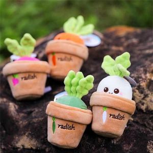 10cm peluche dessin animé radis en pot jouets en peluche carotte porte-clés cadeau de noël