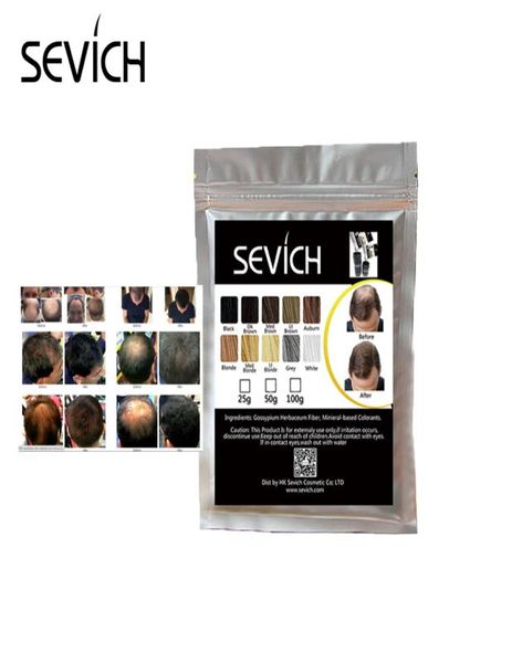 10 couleurs maquillage cosmétique naturel kératine cheveux bâtiment fibre recharge SEVICH 25g produits de perte de cheveux pour homme et femme maquillage Stylin9271013