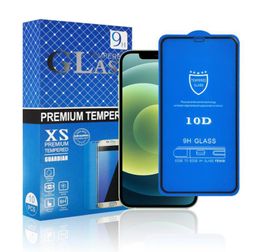 Protecteur d'écran à couverture complète 10D, pour iPhone 13 12 11 Pro XS Max XR X 8 7 6 Plus 12Pro, dureté 9H, verre trempé 10 en 1, boîte en papier 2570086