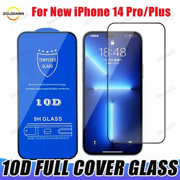 Protector de pantalla de teléfono de vidrio templado de cubierta completa 10D para iphone 14 13 12 11 Pro Max Mini XR XS X 6 7 8 Plus