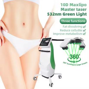 10D lipo Máquina delgada 532nm Láser verde Dispositivo de pérdida de grasa Colágeno de la piel Eliminar el exceso de grasa Abdomen Cintura Elevador ajustable Cirugía sin dolor Reducir la grasa visceral