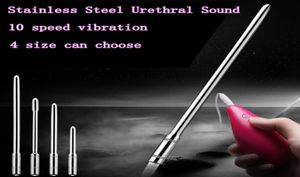 10Frequentie Vibrerend Urethral Sound Roestvrij stalen penisinzetstuk klankstaaf Sex vibrator voor mannen erotisch speelgoed urethra dilator8993620